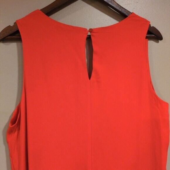 Ophelia Roe Women's Large Red Ivory Colorblock Sleeveless Shift Dress - Picture 5 of 11